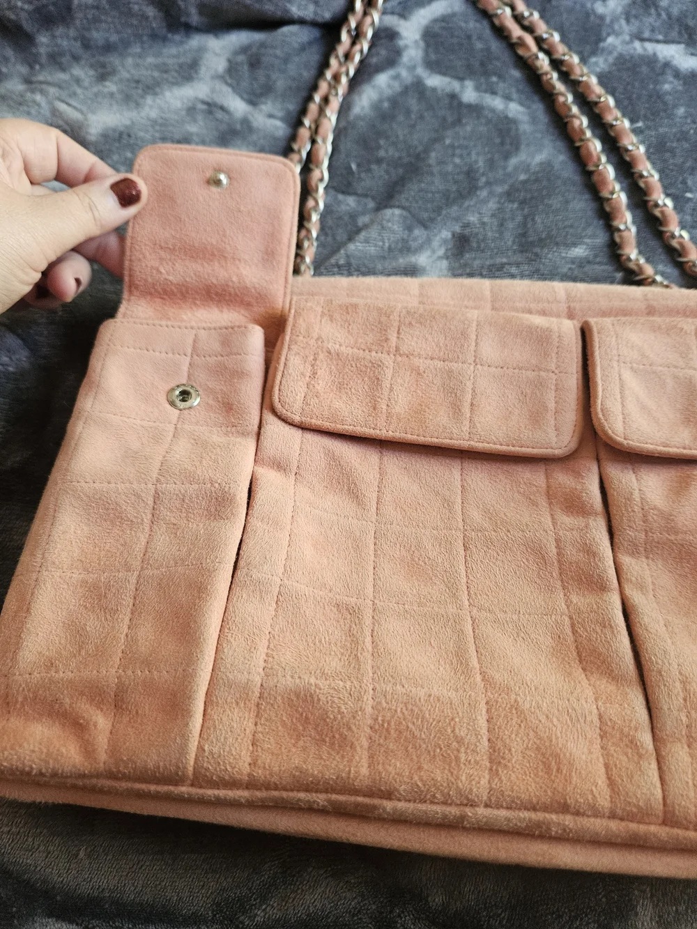 CHANEL 2.55 CHOCOLATE BAR FLAP- Pink Suede